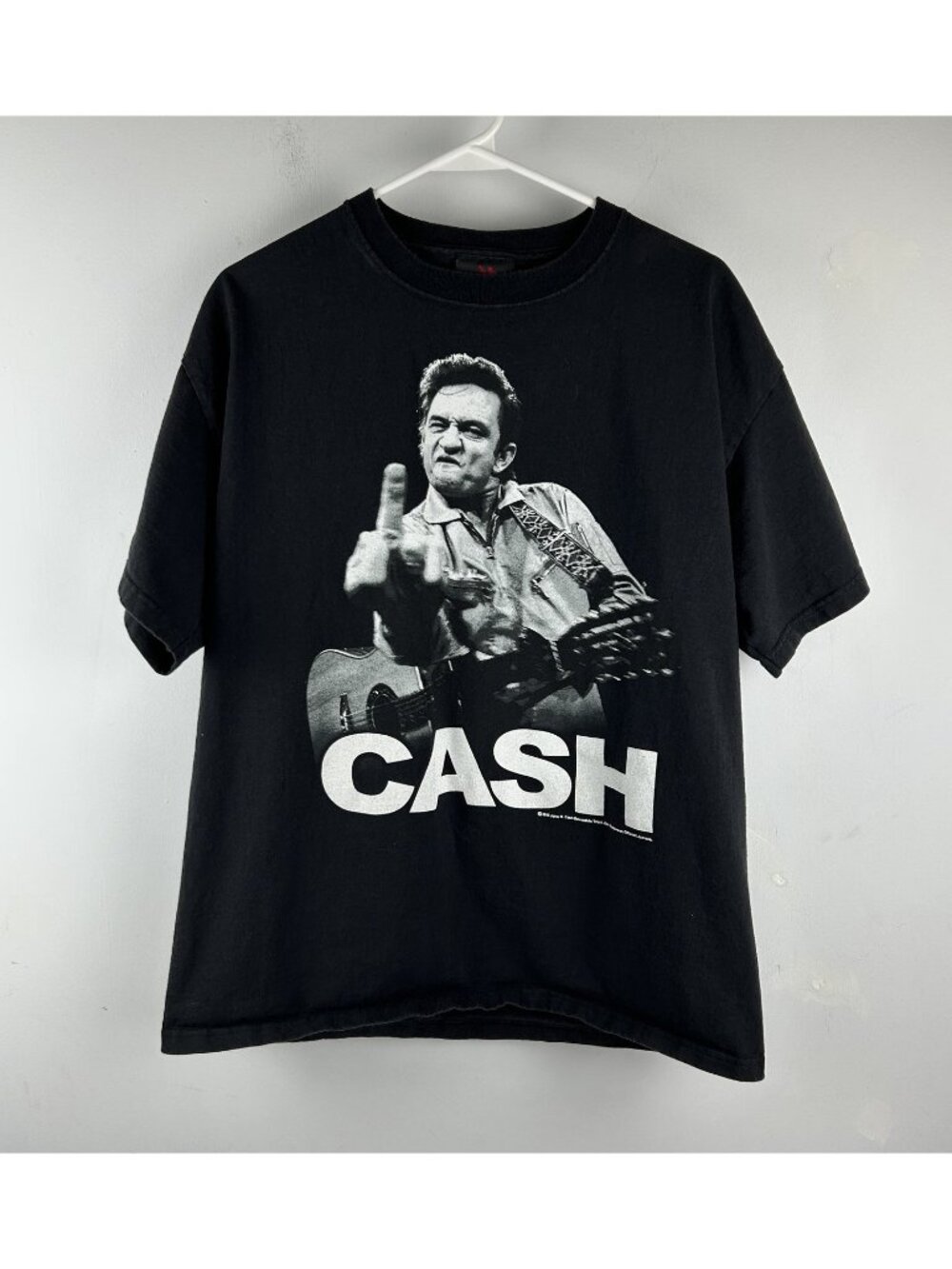 Zion Rootswear Men's Johnny Cash Short Sleeve  Finger T-Shirt Black L